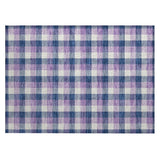 Machine Washable Indoor/ Outdoor Plaid Chantille Rug