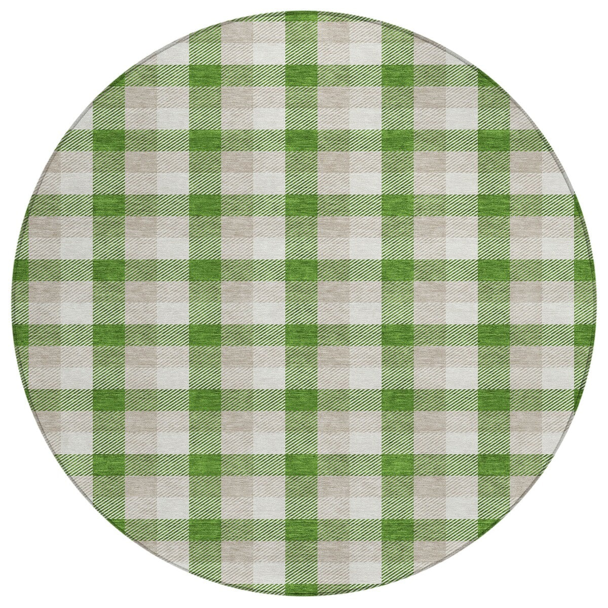 Machine Washable Indoor/ Outdoor Plaid Chantille Rug