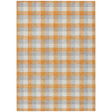 Machine Washable Indoor/ Outdoor Plaid Chantille Rug