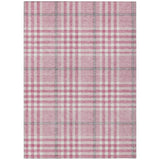 Machine Washable Indoor/ Outdoor Plaid Chantille Rug