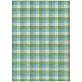 Machine Washable Indoor/ Outdoor Plaid Chantille Rug