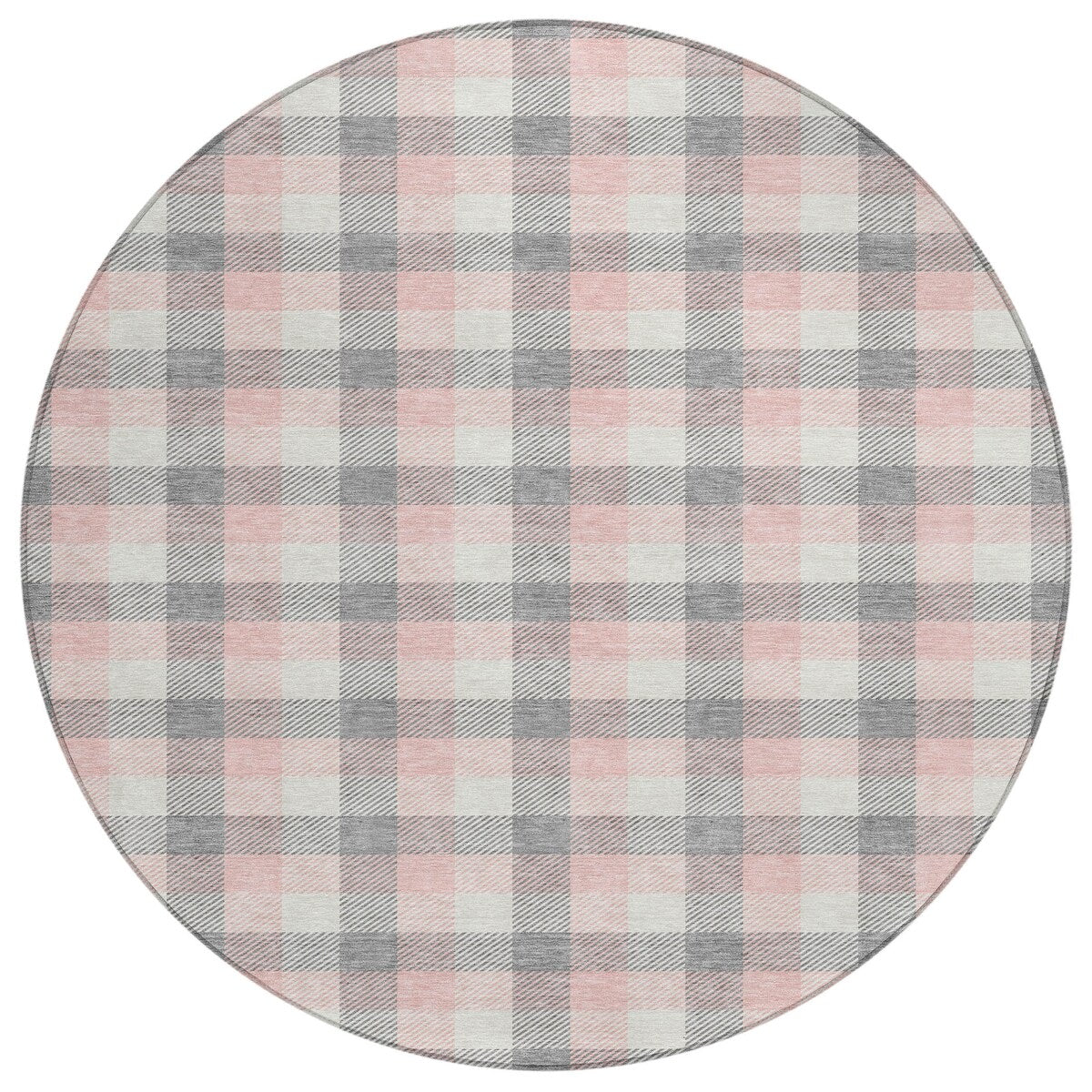Machine Washable Indoor/ Outdoor Plaid Chantille Rug