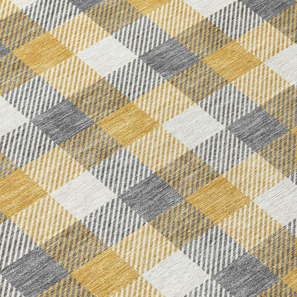 Machine Washable Indoor/ Outdoor Plaid Chantille Rug