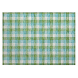 Machine Washable Indoor/ Outdoor Plaid Chantille Rug