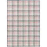 Machine Washable Indoor/ Outdoor Plaid Chantille Rug