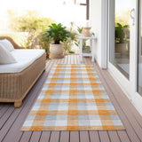 Machine Washable Indoor/ Outdoor Plaid Chantille Rug