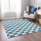 Machine Washable Indoor/ Outdoor Polka Dots Chantille Rug