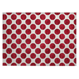Machine Washable Indoor/ Outdoor Polka Dots Chantille Rug