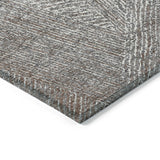 Machine Washable Indoor/ Outdoor Solid Geo Chantille Rug