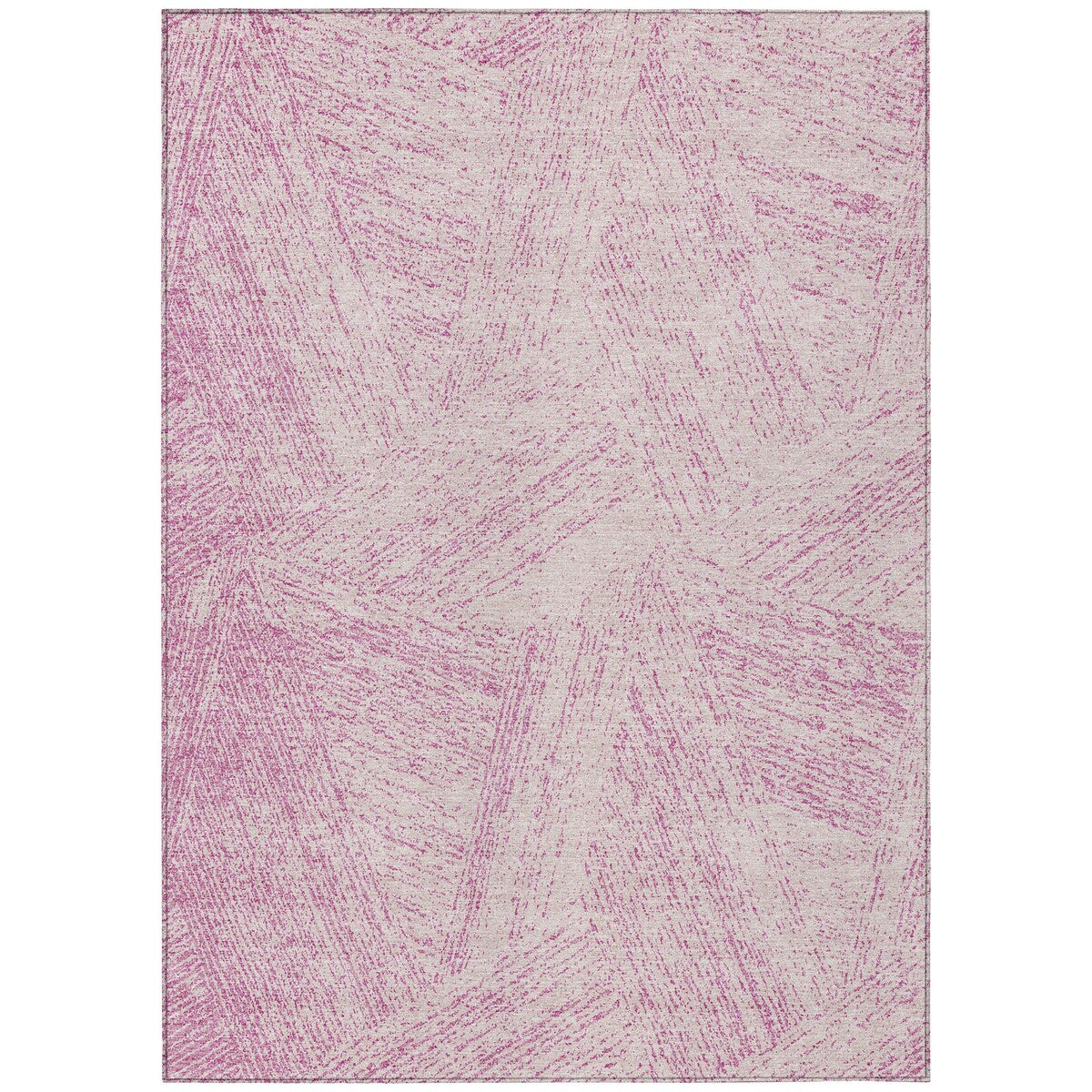 Machine Washable Indoor/ Outdoor Solid Geo Chantille Rug
