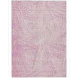 Machine Washable Indoor/ Outdoor Solid Geo Chantille Rug