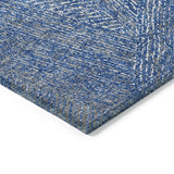Machine Washable Indoor/ Outdoor Solid Geo Chantille Rug