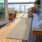 Machine Washable Indoor/ Outdoor Solid Geo Chantille Rug