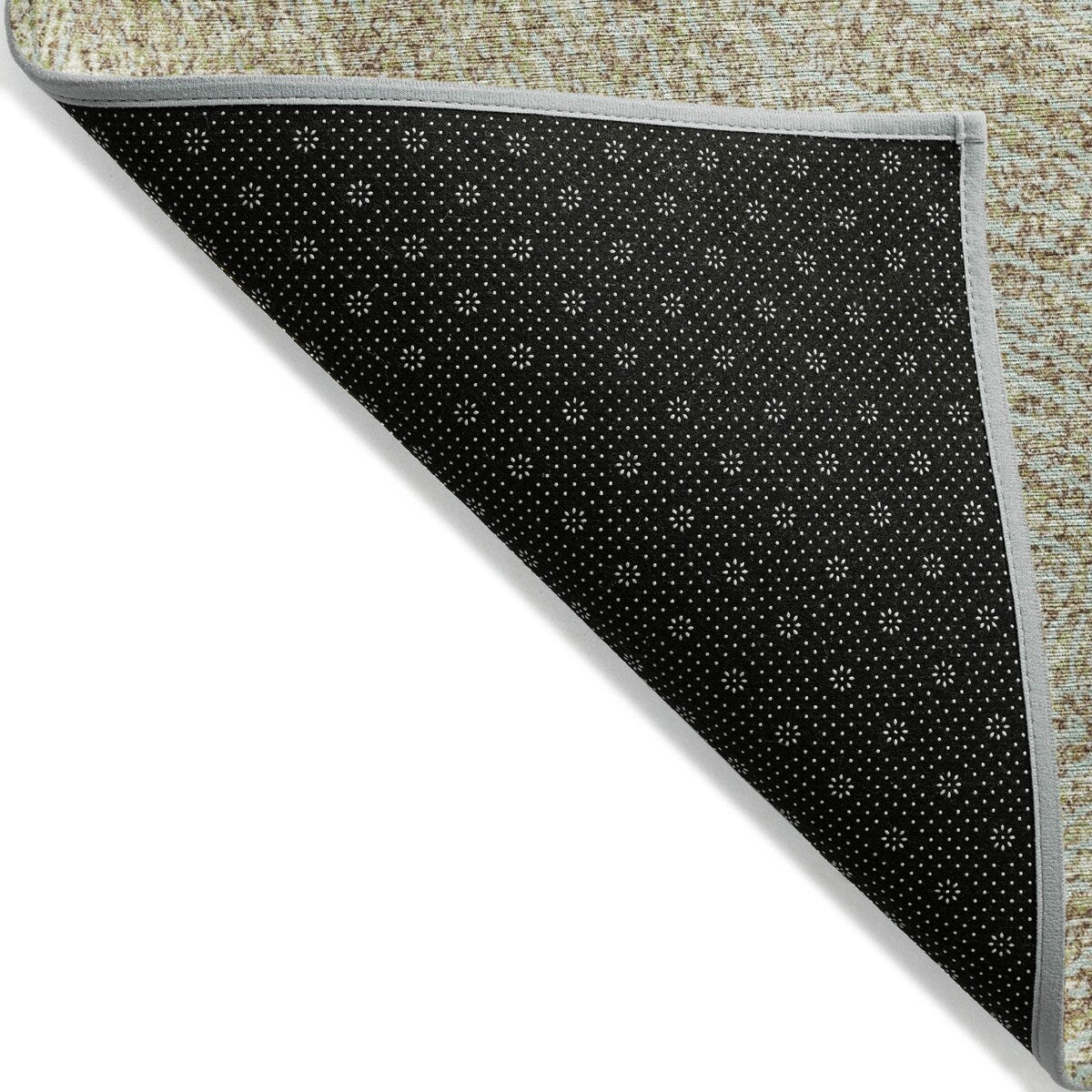 Machine Washable Indoor/ Outdoor Solid Geo Chantille Rug