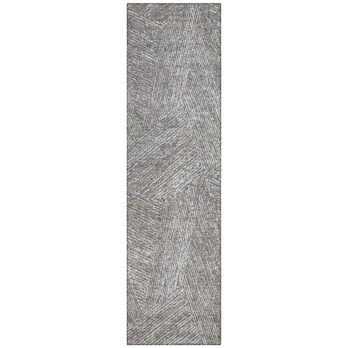 Machine Washable Indoor/ Outdoor Solid Geo Chantille Rug