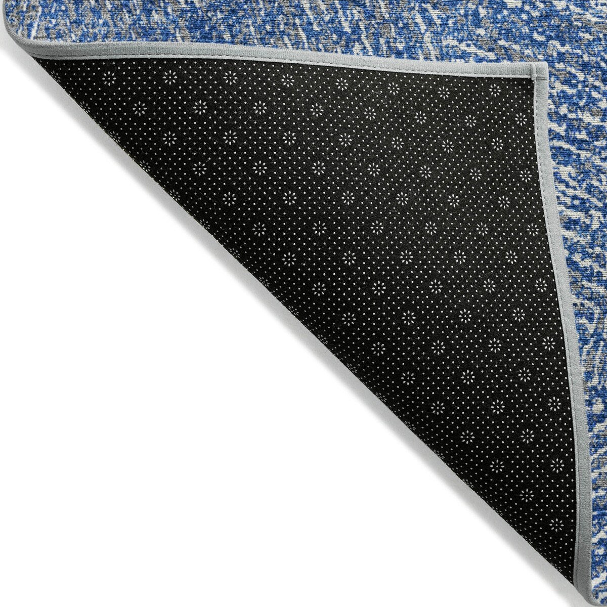 Machine Washable Indoor/ Outdoor Solid Geo Chantille Rug
