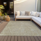 Machine Washable Indoor/ Outdoor Solid Geo Chantille Rug