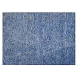 Machine Washable Indoor/ Outdoor Solid Geo Chantille Rug