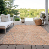 Machine Washable Indoor/ Outdoor Solid Geo Chantille Rug