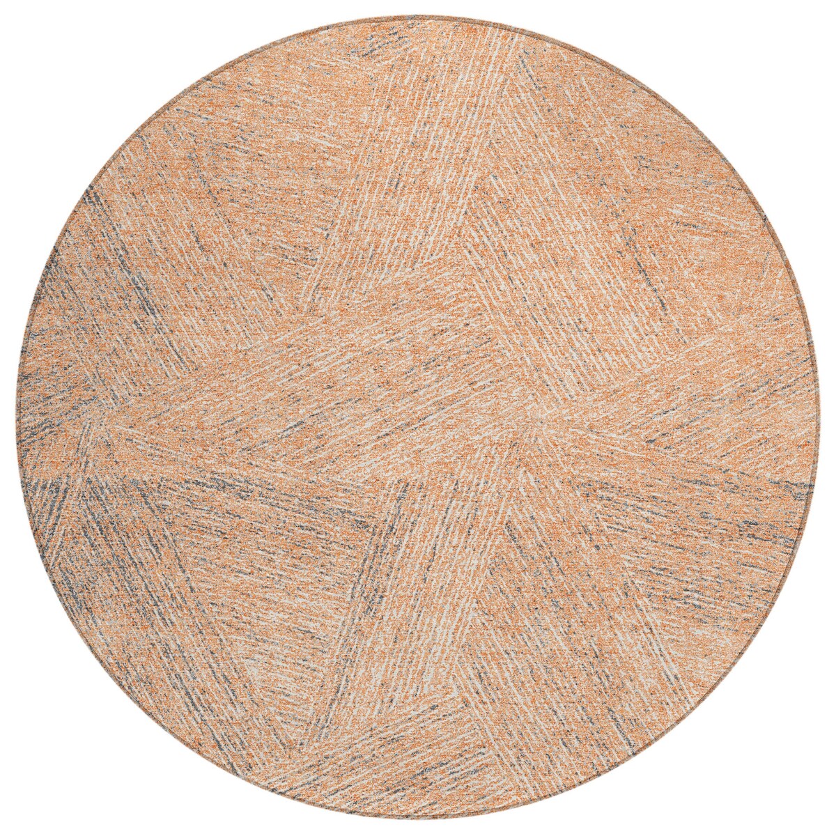 Machine Washable Indoor/ Outdoor Solid Geo Chantille Rug