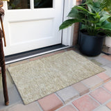 Machine Washable Indoor/ Outdoor Solid Geo Chantille Rug