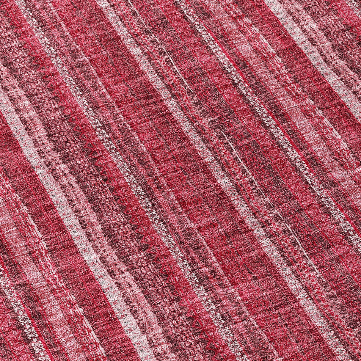 Machine Washable Indoor/ Outdoor Stripe Chantille Rug