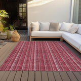 Machine Washable Indoor/ Outdoor Stripe Chantille Rug