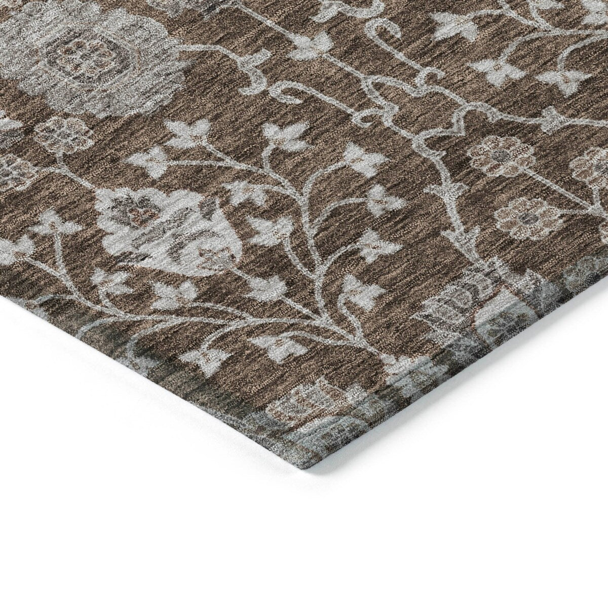 Machine Washable Indoor/ Outdoor Traditional Casual Chantille Rug