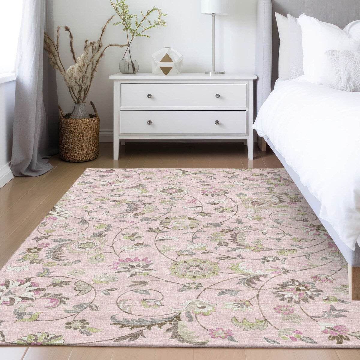 Machine Washable Indoor/ Outdoor Traditional Chantille Rug