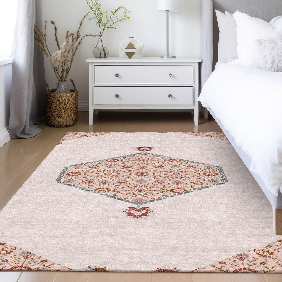 Machine Washable Indoor/ Outdoor Traditional Chantille Rug