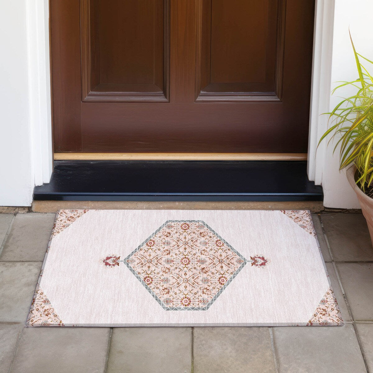 Machine Washable Indoor/ Outdoor Traditional Chantille Rug