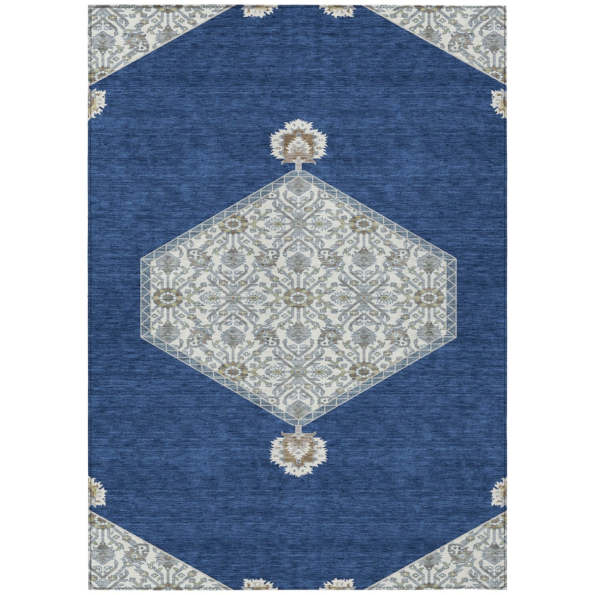 Machine Washable Indoor/ Outdoor Traditional Chantille Rug