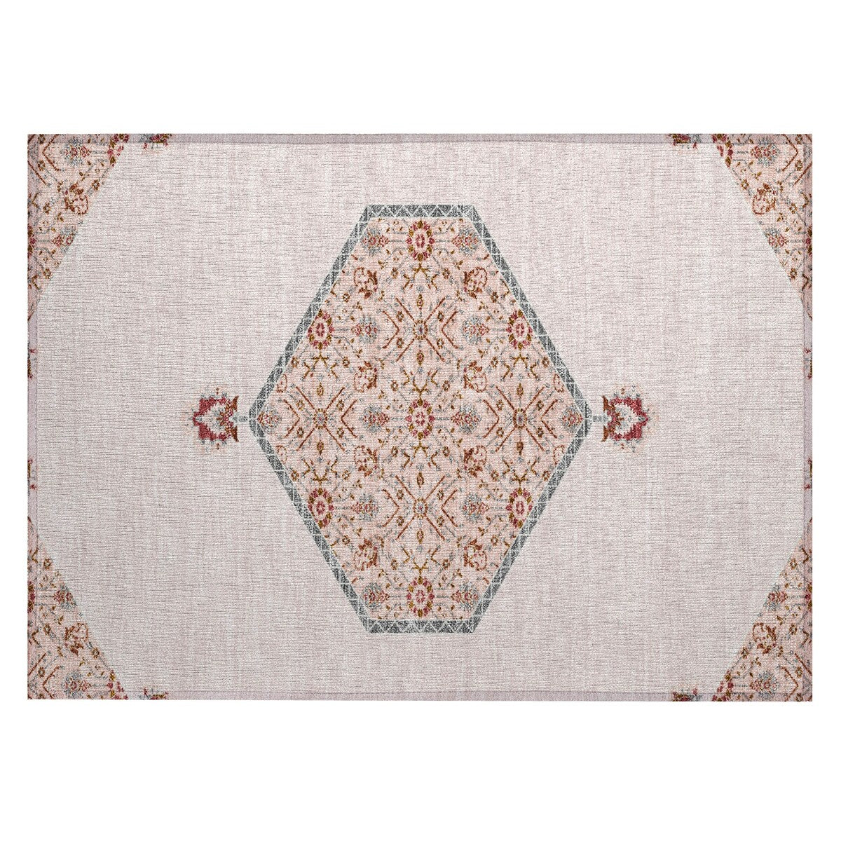 Machine Washable Indoor/ Outdoor Traditional Chantille Rug