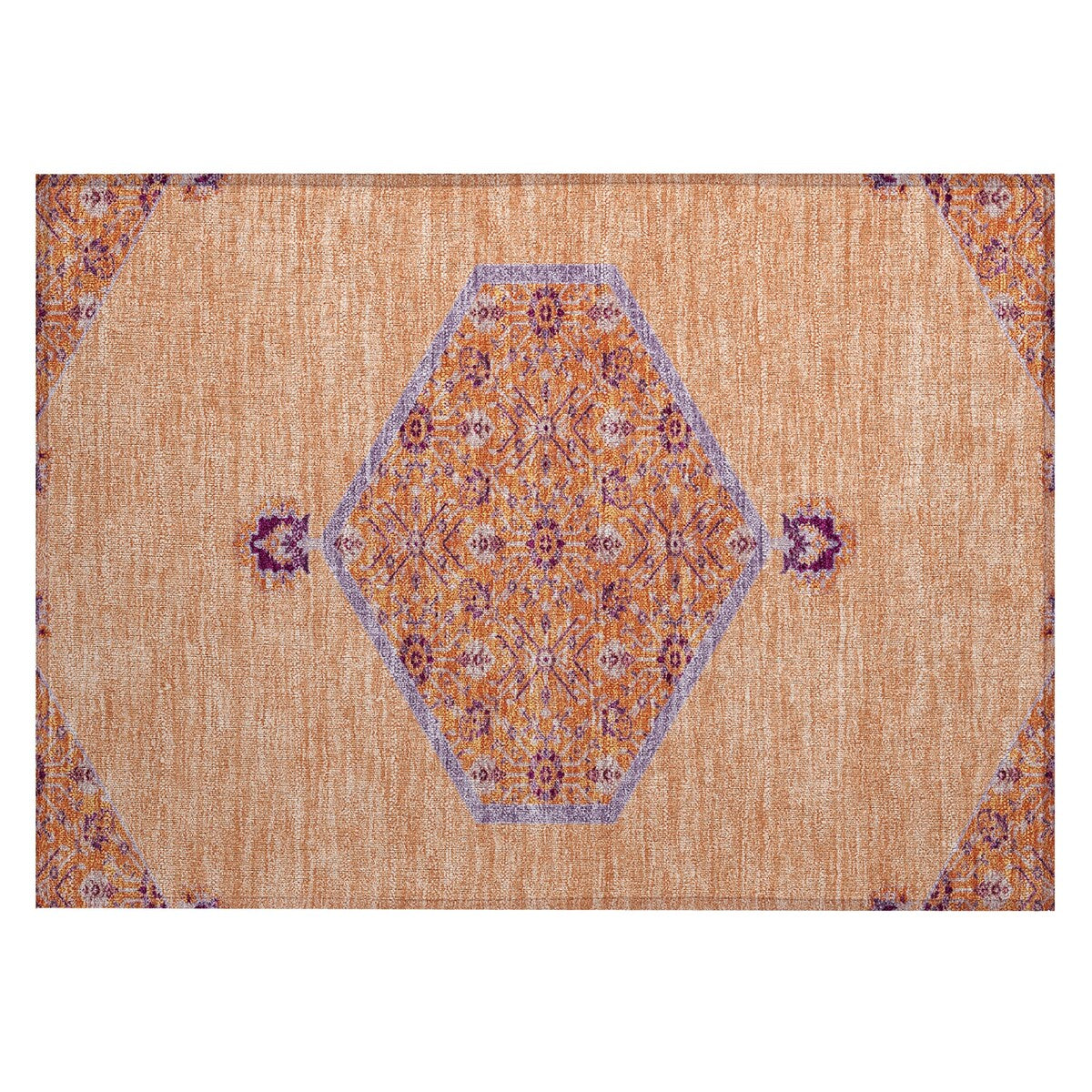 Machine Washable Indoor/ Outdoor Traditional Chantille Rug