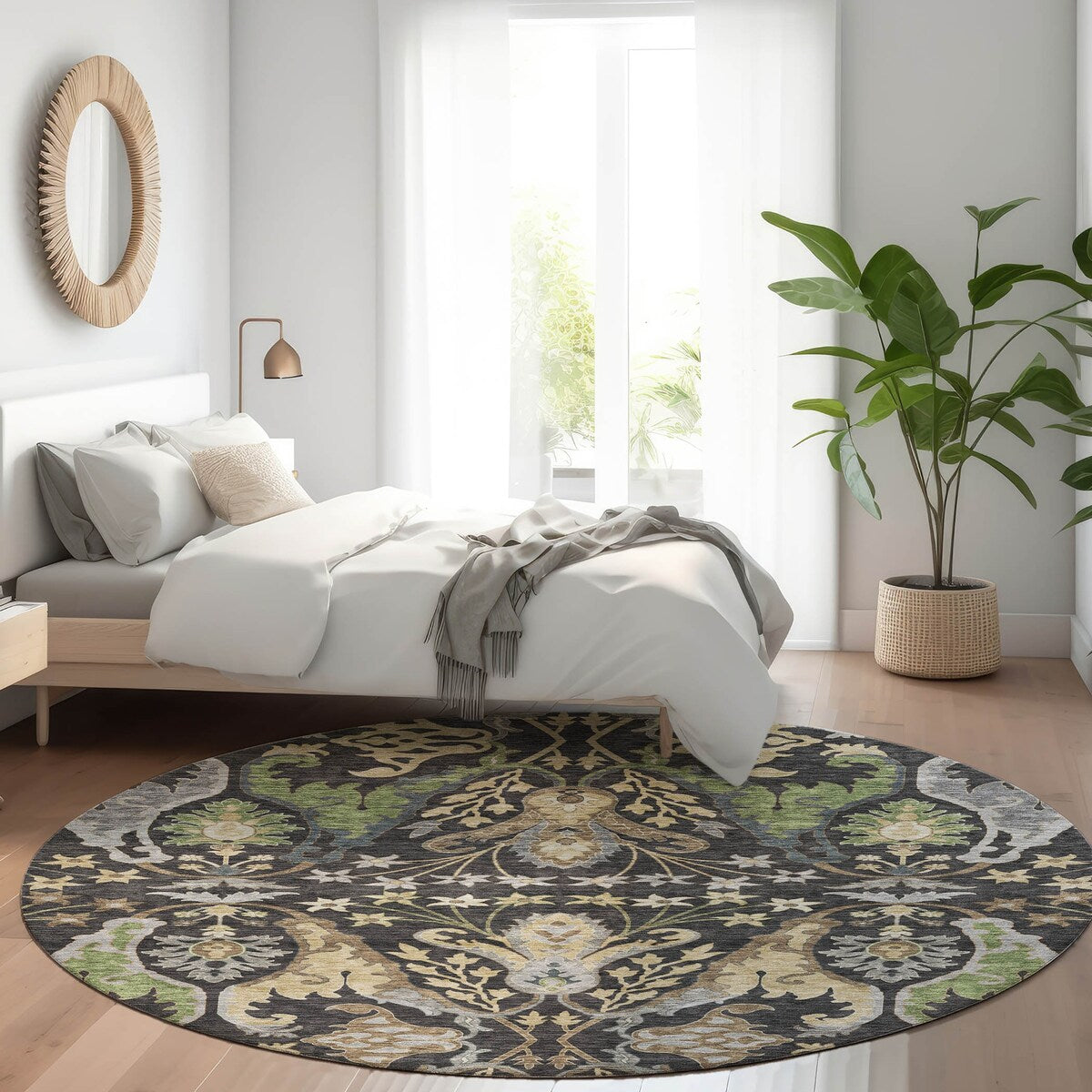 Machine Washable Indoor/ Outdoor Traditional Craftsman Chantille Rug