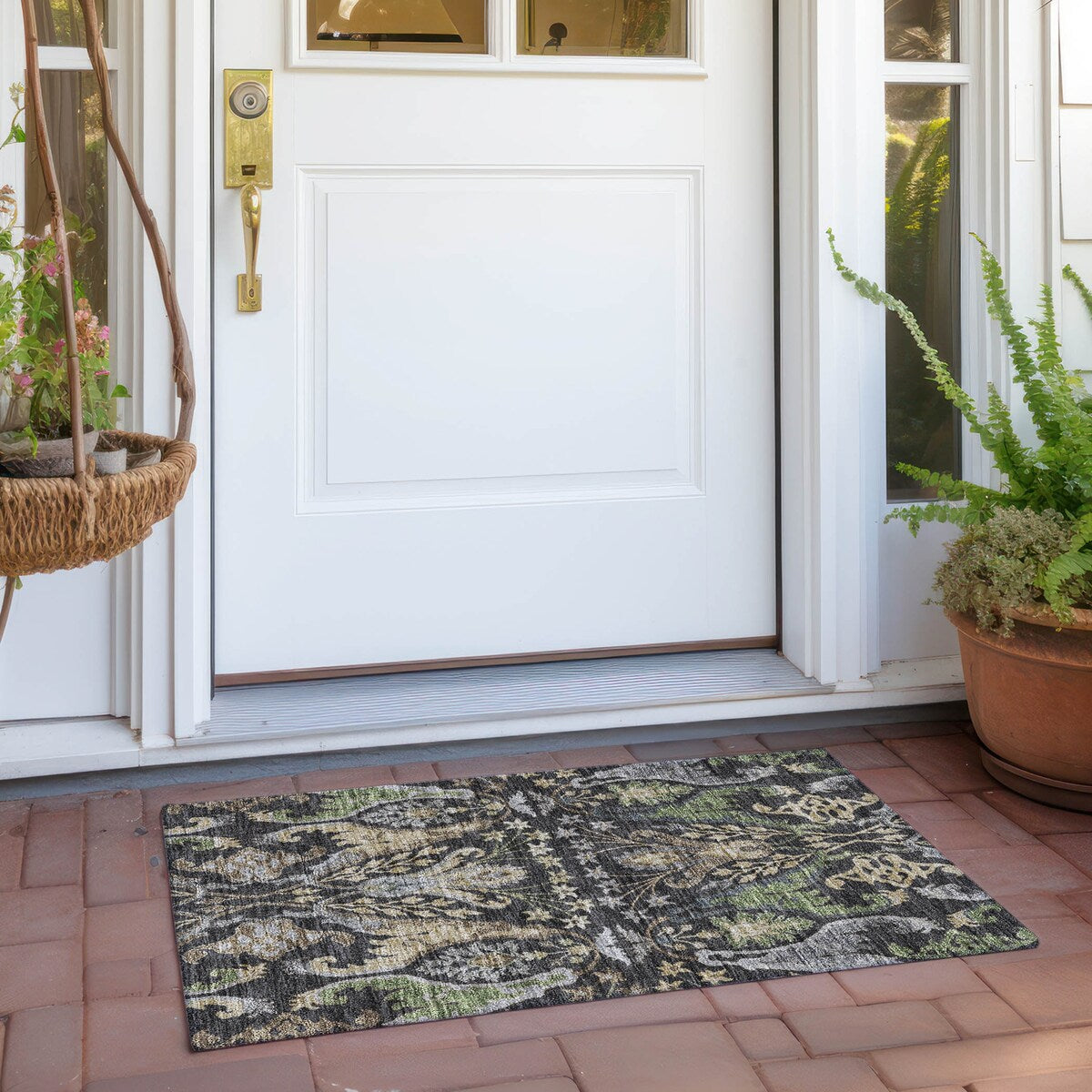 Machine Washable Indoor/ Outdoor Traditional Craftsman Chantille Rug