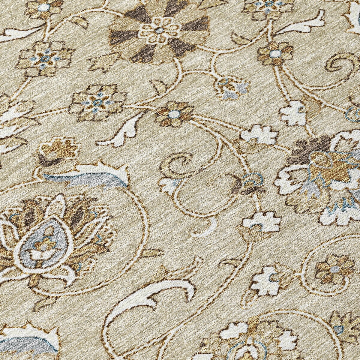 Machine Washable Indoor/ Outdoor Traditional KashanChantille Rug