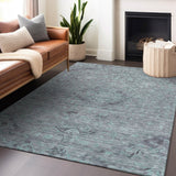 Machine Washable Indoor/ Outdoor Vintage Traditional Chantille Rug