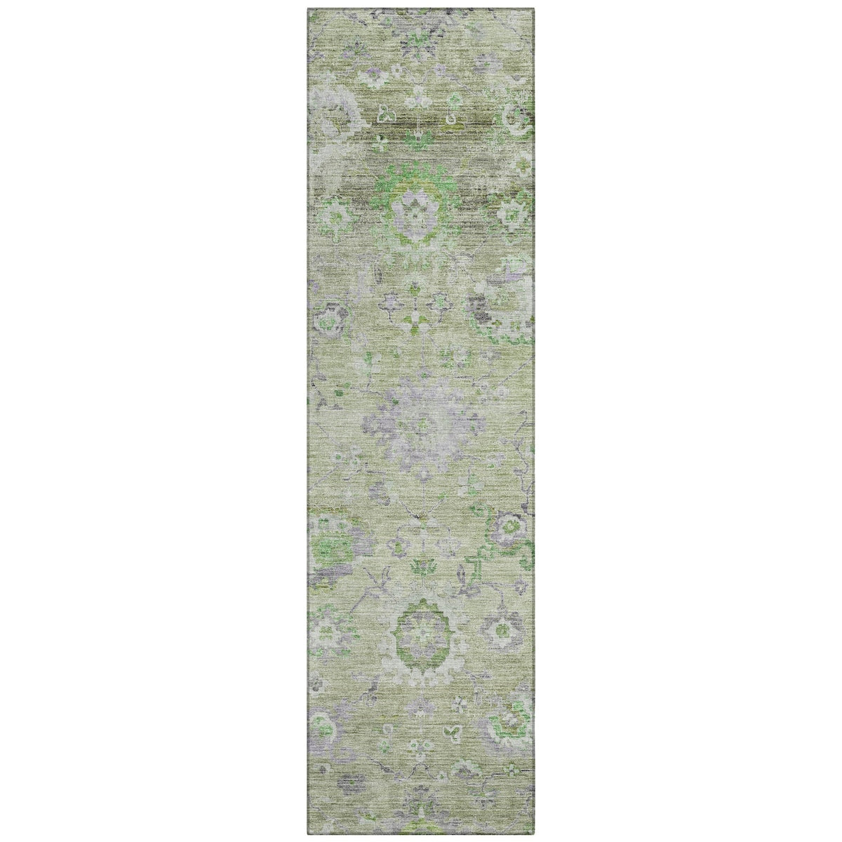 Machine Washable Indoor/ Outdoor Vintage Traditional Chantille Rug