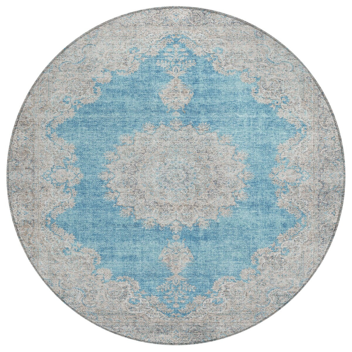 Machine Washable Indoor/ Outdoor Vintage Traditional Chantille Rug