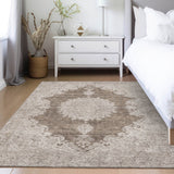 Machine Washable Indoor/ Outdoor Vintage Traditional Chantille Rug