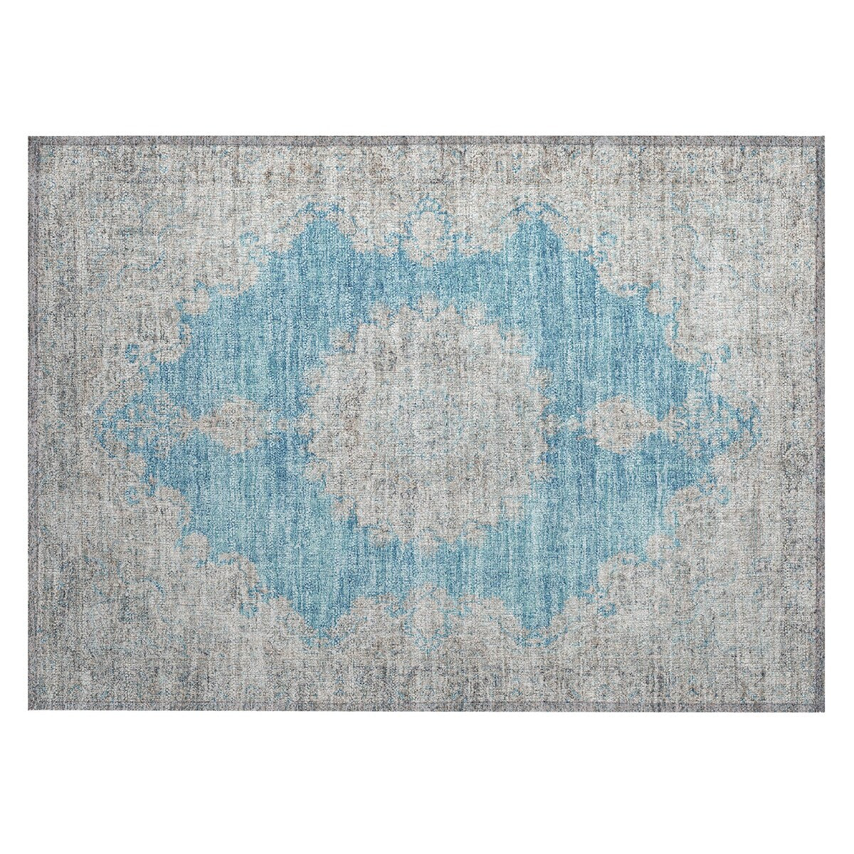 Machine Washable Indoor/ Outdoor Vintage Traditional Chantille Rug