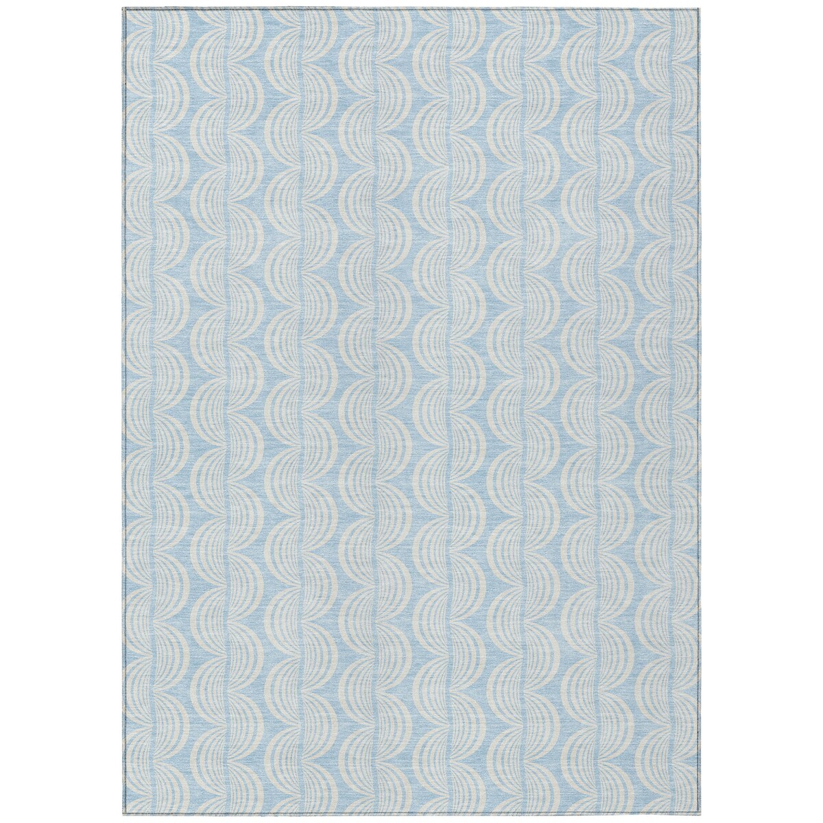 Machine Washable Indoor/ Outdoor Wavy Modern Chantille Rug