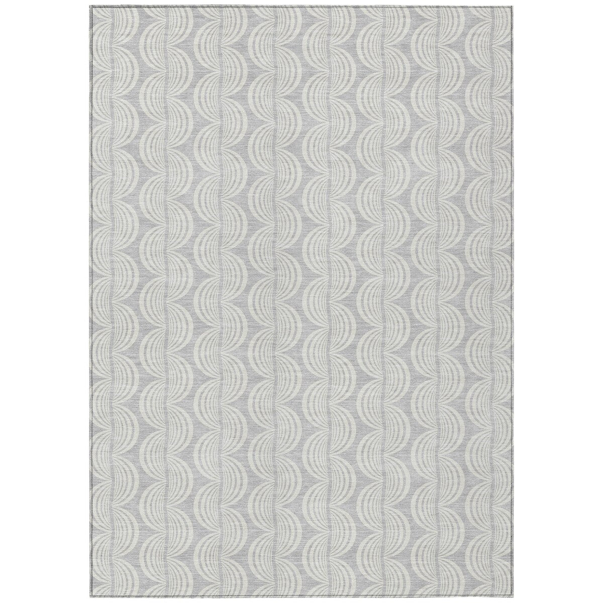 Machine Washable Indoor/ Outdoor Wavy Modern Chantille Rug