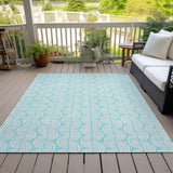 Machine Washable Indoor/ Outdoor Wavy Modern Chantille Rug