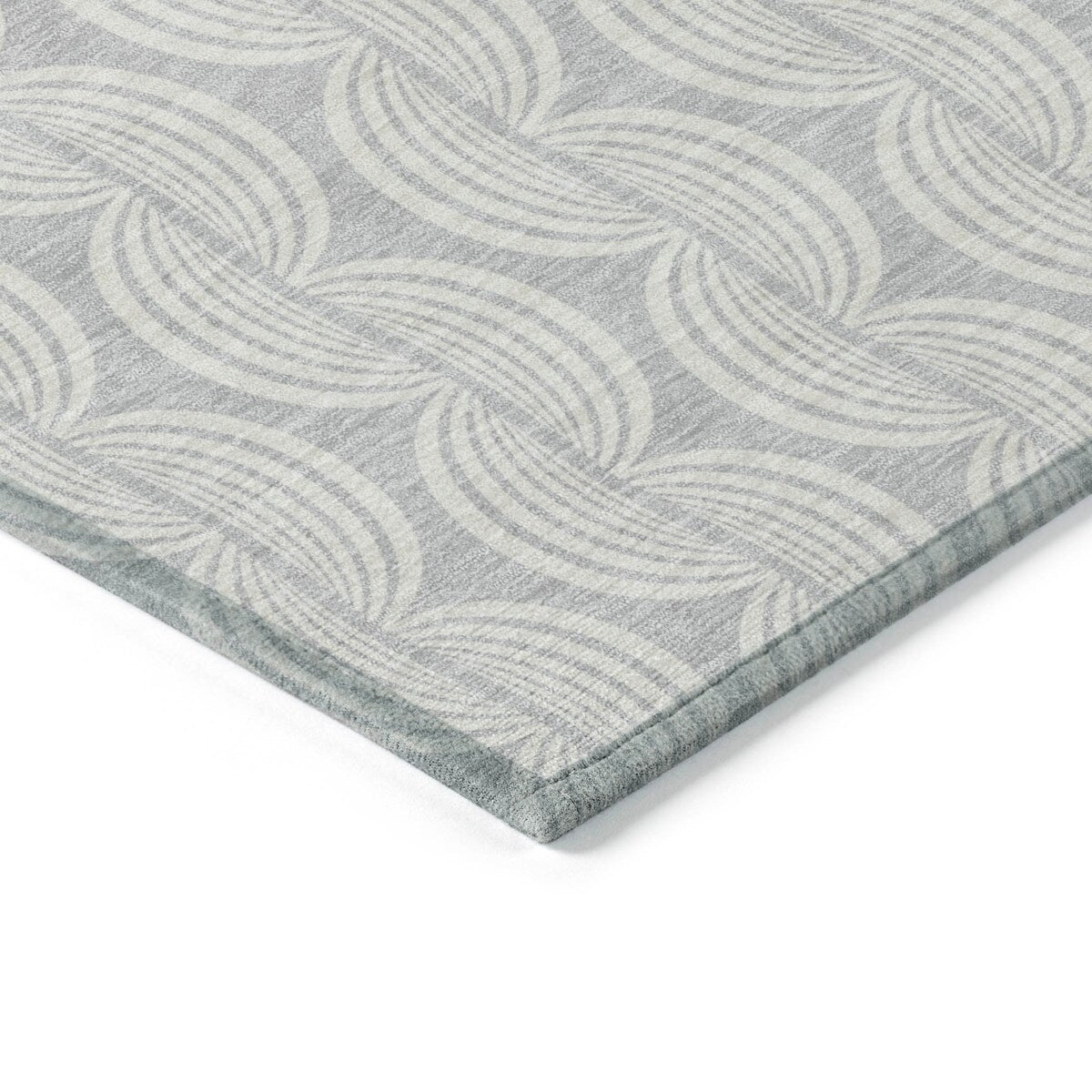 Machine Washable Indoor/ Outdoor Wavy Modern Chantille Rug