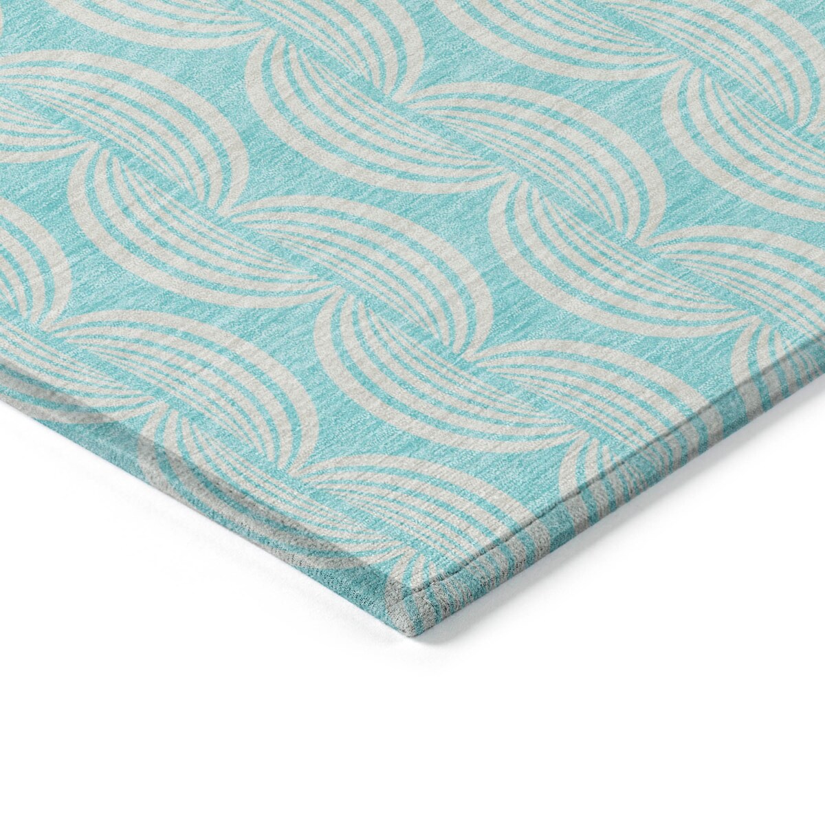 Machine Washable Indoor/ Outdoor Wavy Modern Chantille Rug