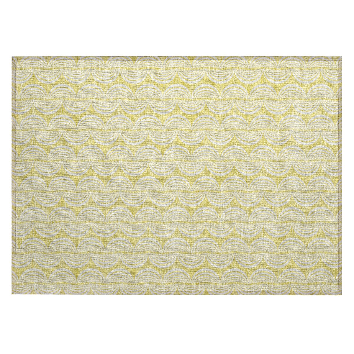 Machine Washable Indoor/ Outdoor Wavy Modern Chantille Rug