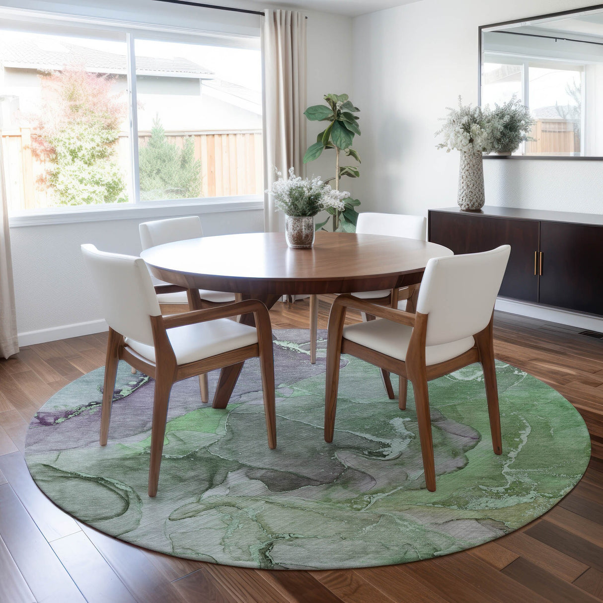 Machine Washable Indoor/ Outdoor Chantille Watercolor Rug