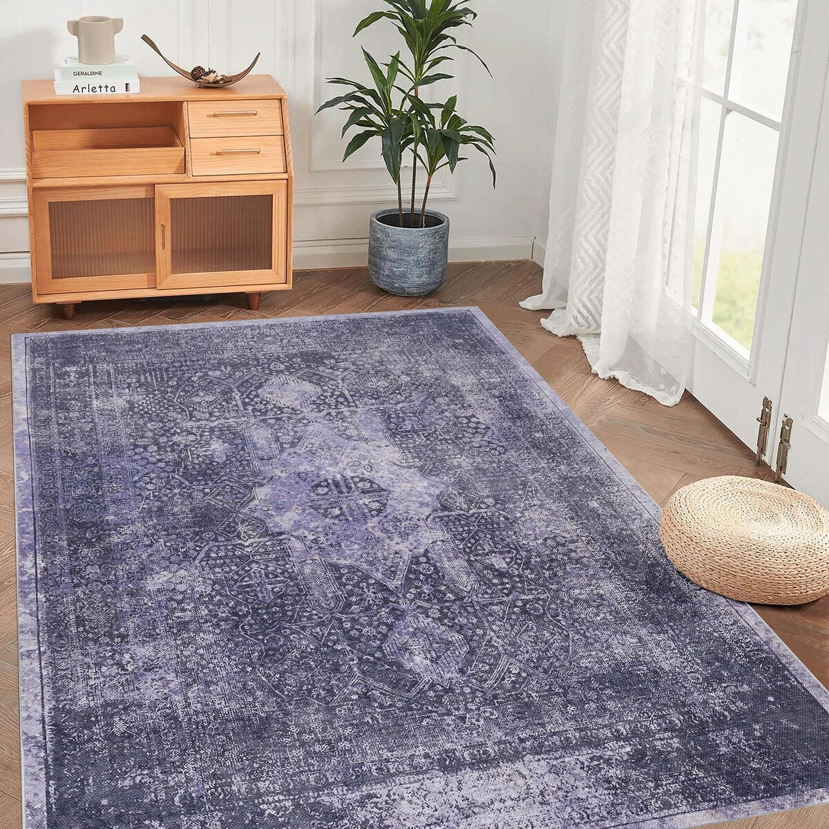 Machine Washable Rug 4x6,Non Slip Rugs for Living Room Bedroom Carpet Stain Resistant,Home Decor - 6' x 7'